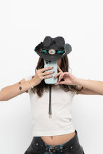 Load image into Gallery viewer, Vintage x Black, Teal Cowboy Hat