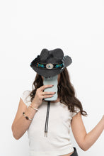 Load image into Gallery viewer, Vintage x Black, Teal Cowboy Hat