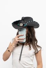 Load image into Gallery viewer, Vintage x Black, Teal Cowboy Hat