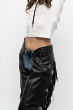 Load image into Gallery viewer, Vintage x Made in USA x HARLEY DAVIDSON Black Leather Concho Chaps (S)