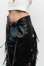 Load image into Gallery viewer, Vintage x Made in USA x HARLEY DAVIDSON Black Leather Concho Chaps (S)