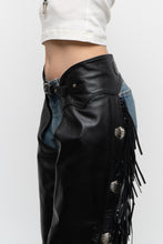 Load image into Gallery viewer, Vintage x Made in USA x HARLEY DAVIDSON Black Leather Concho Chaps (S)
