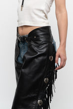 Load image into Gallery viewer, Vintage x Made in USA x HARLEY DAVIDSON Black Leather Concho Chaps (S)