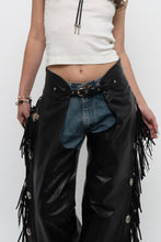 Load image into Gallery viewer, Vintage x Made in USA x HARLEY DAVIDSON Black Leather Concho Chaps (S)