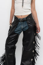 Load image into Gallery viewer, Vintage x Made in USA x HARLEY DAVIDSON Black Leather Concho Chaps (S)