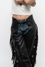 Load image into Gallery viewer, Vintage x Made in USA x HARLEY DAVIDSON Black Leather Concho Chaps (S)