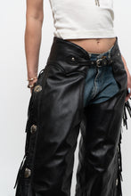 Load image into Gallery viewer, Vintage x Made in USA x HARLEY DAVIDSON Black Leather Concho Chaps (S)