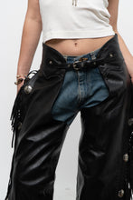 Load image into Gallery viewer, Vintage x Made in USA x HARLEY DAVIDSON Black Leather Concho Chaps (S)