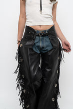 Load image into Gallery viewer, Vintage x Made in USA x HARLEY DAVIDSON Black Leather Concho Chaps (S)