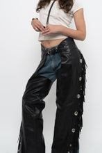 Load image into Gallery viewer, Vintage x Made in USA x HARLEY DAVIDSON Black Leather Concho Chaps (S)