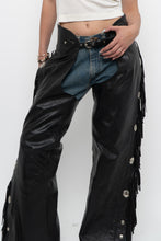 Load image into Gallery viewer, Vintage x Made in USA x HARLEY DAVIDSON Black Leather Concho Chaps (S)
