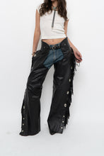 Load image into Gallery viewer, Vintage x Made in USA x HARLEY DAVIDSON Black Leather Concho Chaps (S)