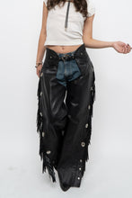 Load image into Gallery viewer, Vintage x Made in USA x HARLEY DAVIDSON Black Leather Concho Chaps (S)