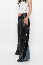 Load image into Gallery viewer, Vintage x Made in USA x HARLEY DAVIDSON Black Leather Concho Chaps (S)