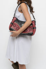 Load image into Gallery viewer, Vintage x Red, Black Rhinestone Leather Western Purse