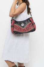 Load image into Gallery viewer, Vintage x Red, Black Rhinestone Leather Western Purse