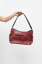 Load image into Gallery viewer, Vintage x Red, Black Rhinestone Leather Western Purse
