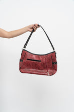 Load image into Gallery viewer, Vintage x Red, Black Rhinestone Leather Western Purse