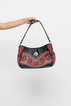 Load image into Gallery viewer, Vintage x Red, Black Rhinestone Leather Western Purse