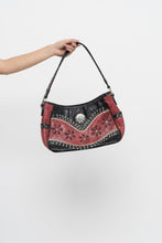 Load image into Gallery viewer, Vintage x Red, Black Rhinestone Leather Western Purse