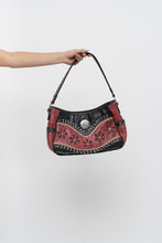 Load image into Gallery viewer, Vintage x Red, Black Rhinestone Leather Western Purse
