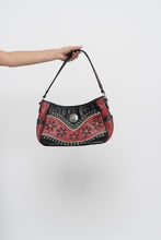 Load image into Gallery viewer, Vintage x Red, Black Rhinestone Leather Western Purse