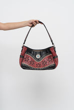 Load image into Gallery viewer, Vintage x Red, Black Rhinestone Leather Western Purse