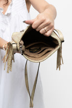 Load image into Gallery viewer, Vintage x Made in Texas x Cream Leather Pony Hair Rhinestone Purse