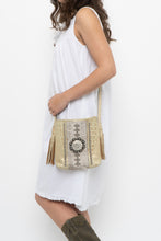 Load image into Gallery viewer, Vintage x Made in Texas x Cream Leather Pony Hair Rhinestone Purse
