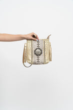 Load image into Gallery viewer, Vintage x Made in Texas x Cream Leather Pony Hair Rhinestone Purse