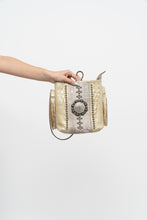 Load image into Gallery viewer, Vintage x Made in Texas x Cream Leather Pony Hair Rhinestone Purse