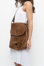 Load image into Gallery viewer, Vintage x ROOTS Brown Faded Leather Fringe Purse