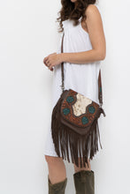 Load image into Gallery viewer, TRINITY RANCH x Pony Hair Fringe Leather Crossbody Purse