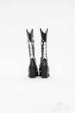 Load image into Gallery viewer, Vintage x Black &amp; White Leather Cowboy Boots (6.5, 7)