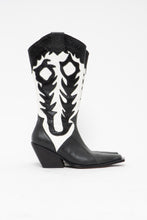 Load image into Gallery viewer, Vintage x Black &amp; White Leather Cowboy Boots (6.5, 7)