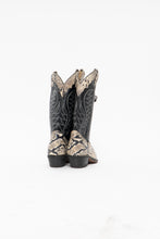 Load image into Gallery viewer, Vintage x Made in Canada x Deadstock Black, Snakeskin Leather Cowboy Boots (7)