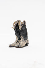 Load image into Gallery viewer, Vintage x Made in Canada x Deadstock Black, Snakeskin Leather Cowboy Boots (7)