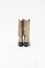 Load image into Gallery viewer, Vintae x Gold Swavorski Leather Cowboy Boots (6, 6.5)