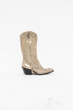 Load image into Gallery viewer, Vintae x Gold Swavorski Leather Cowboy Boots (6, 6.5)