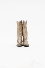 Load image into Gallery viewer, Vintae x Gold Swavorski Leather Cowboy Boots (6, 6.5)