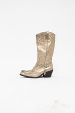 Load image into Gallery viewer, Vintae x Gold Swavorski Leather Cowboy Boots (6, 6.5)