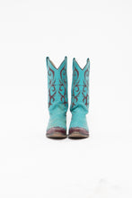Load image into Gallery viewer, Vintage x Made in Mexico x DAN POST Teal, Burgundy Leather Cowboy Boots (7, 7.5)