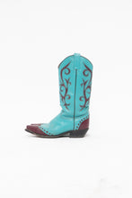 Load image into Gallery viewer, Vintage x Made in Mexico x DAN POST Teal, Burgundy Leather Cowboy Boots (7, 7.5)