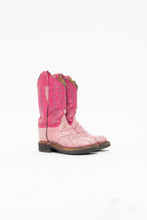 Load image into Gallery viewer, Vintage x LUCCHESE Pink Leather Ostrich Cowboy Boots (6, 6.5)