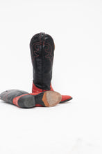 Load image into Gallery viewer, Vintage x Made in Canada x ALBERTA BOOT CO Red, Black Leather Ostrich Cowboy Boots (6)
