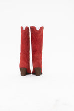 Load image into Gallery viewer, SAM EDLEMAN x Red Suede Cowboy Boots (7)