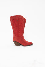 Load image into Gallery viewer, SAM EDLEMAN x Red Suede Cowboy Boots (7)