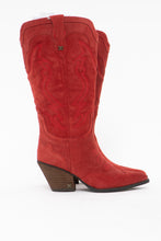 Load image into Gallery viewer, SAM EDLEMAN x Red Suede Cowboy Boots (7)