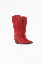 Load image into Gallery viewer, SAM EDLEMAN x Red Suede Cowboy Boots (7)