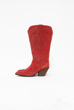 Load image into Gallery viewer, SAM EDLEMAN x Red Suede Cowboy Boots (7)